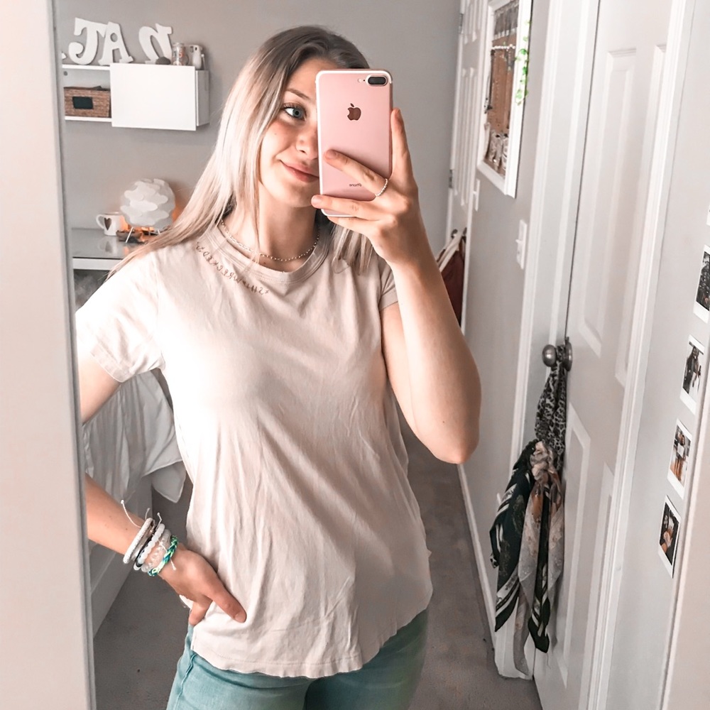 Aerie Light Pink T-Shirt with Wording